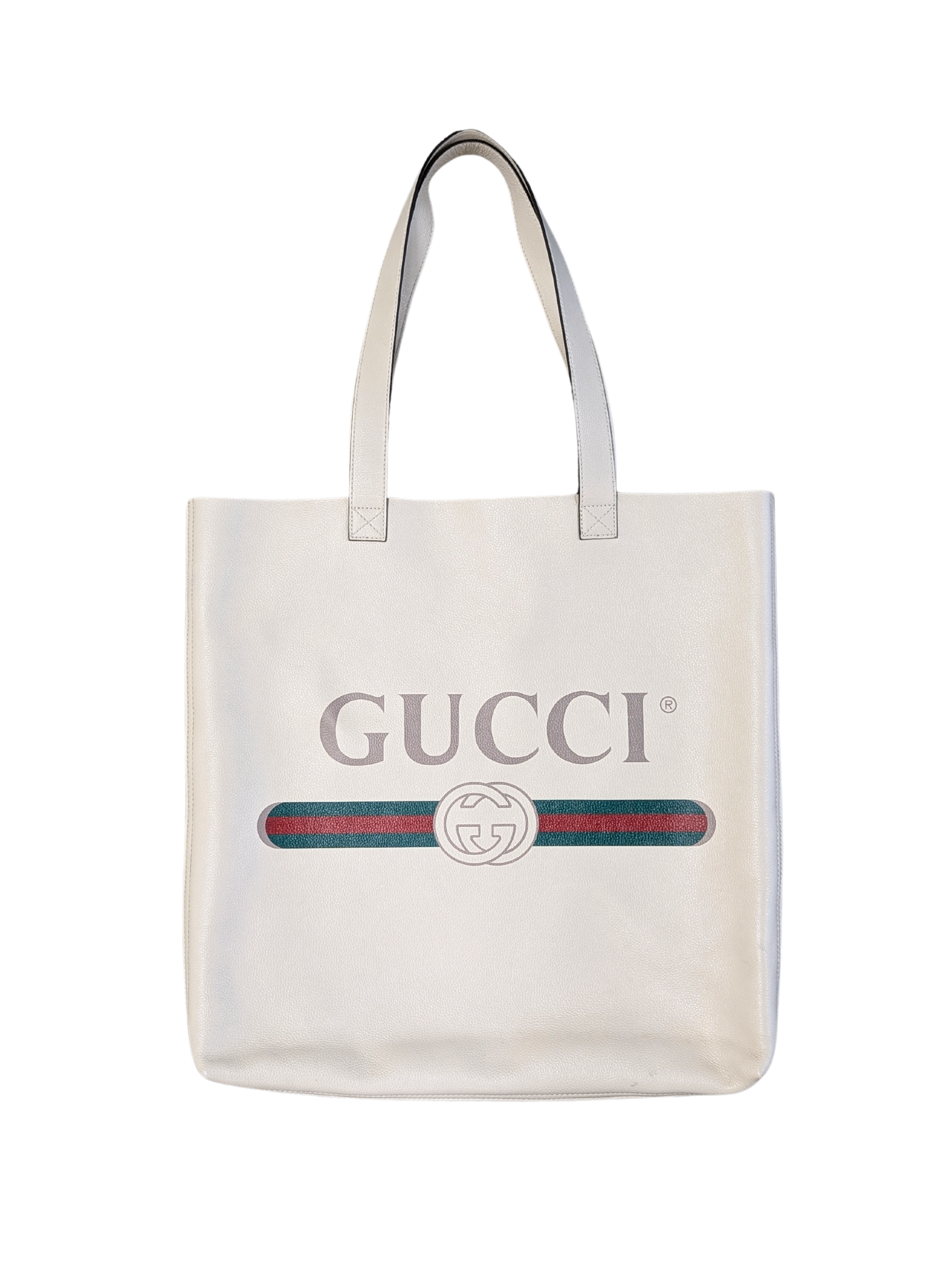 Gucci Cream Logo Large Leather Tote