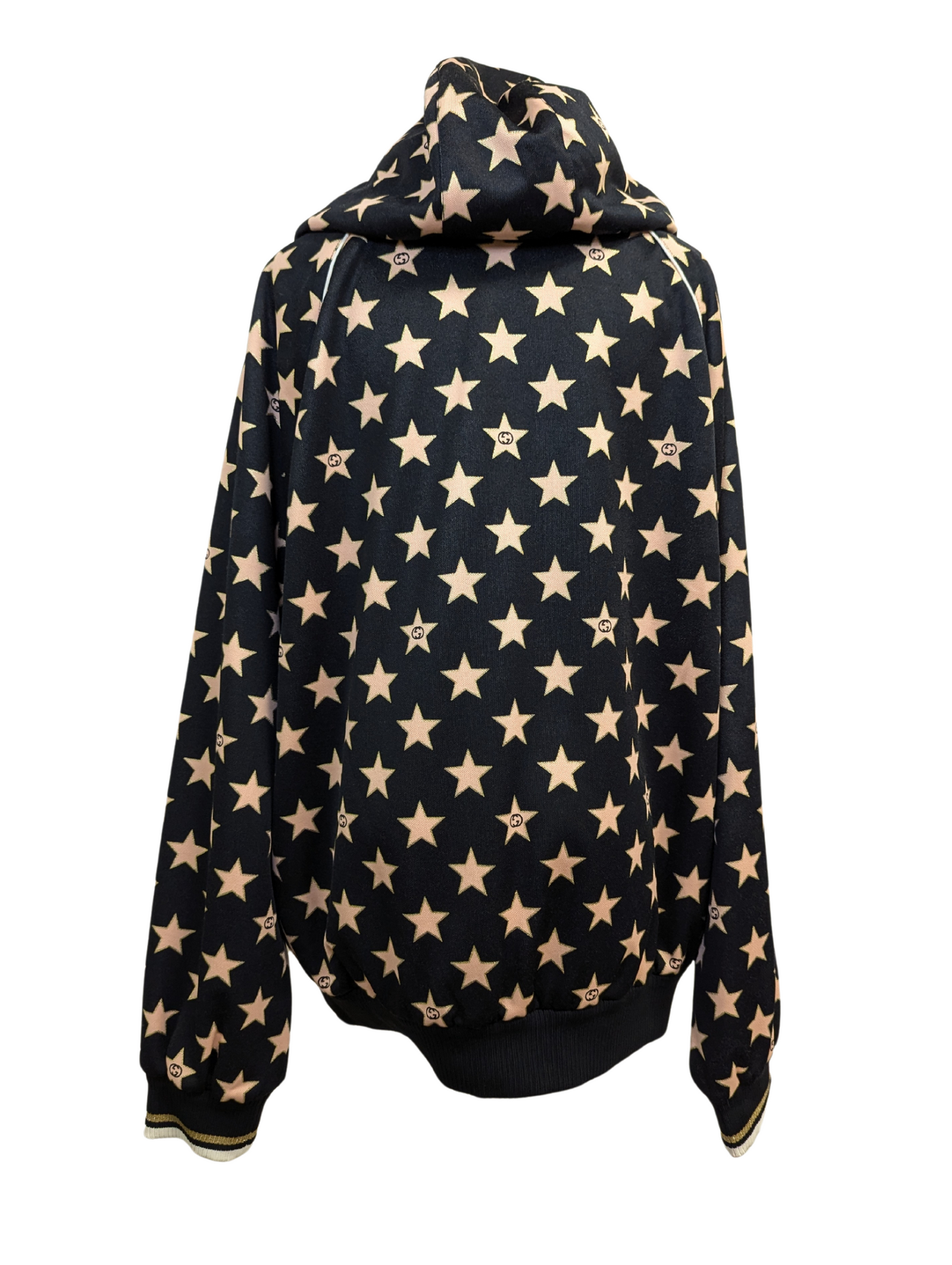 Gucci Black Star Technical Jersey Hooded Sweatshirt Size Mens Medium