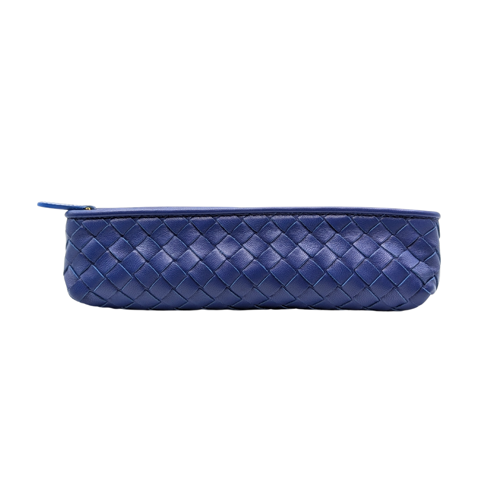 Bottega Veneta Blue Intrecciato Leather Slim Pencil Case