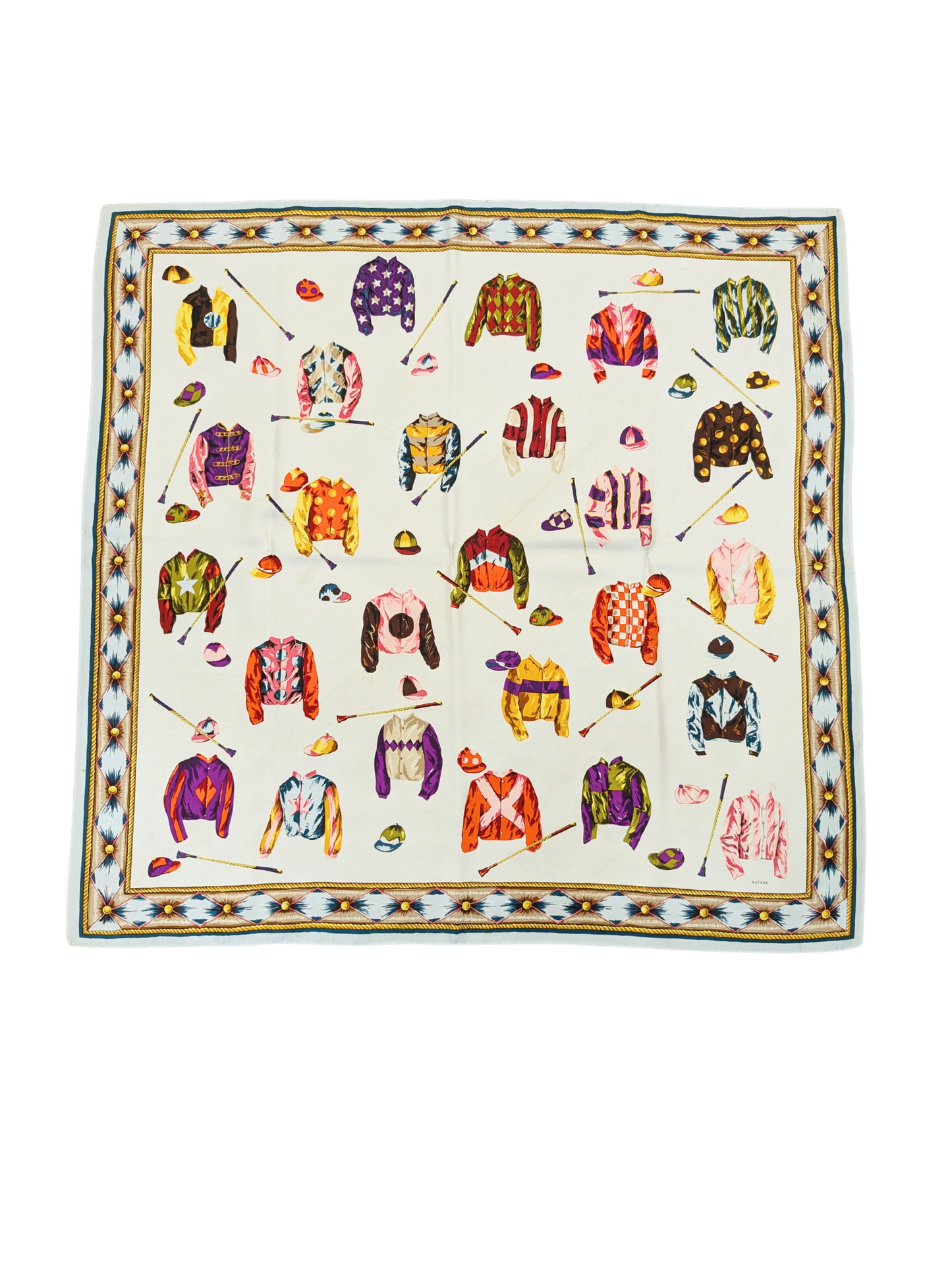 Wathne Cream 26 Jockey Silk Scarf