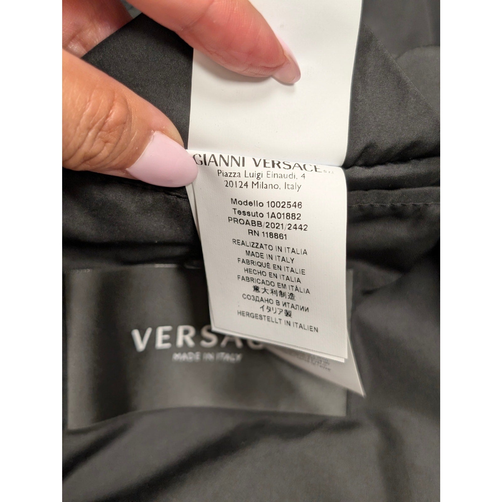 Versace Black Windbreak Bomber Leather Jacket Size Large