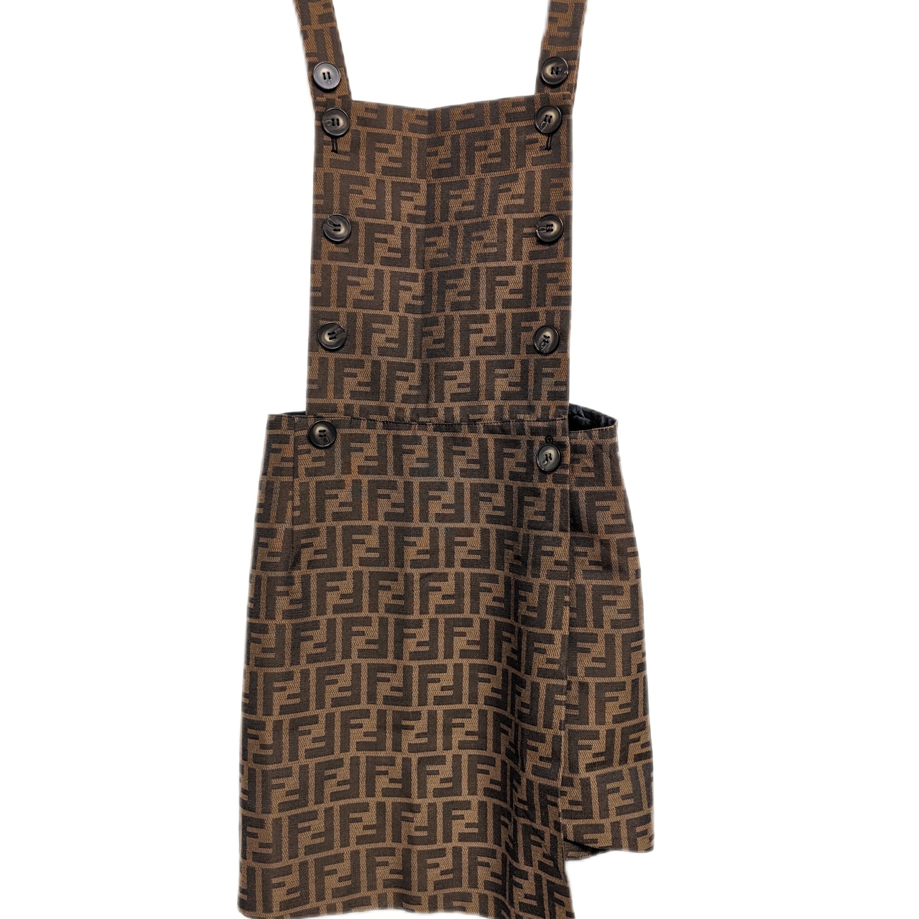 Fendi Zucca Pinafore Overall Dress Size 36 / US 4