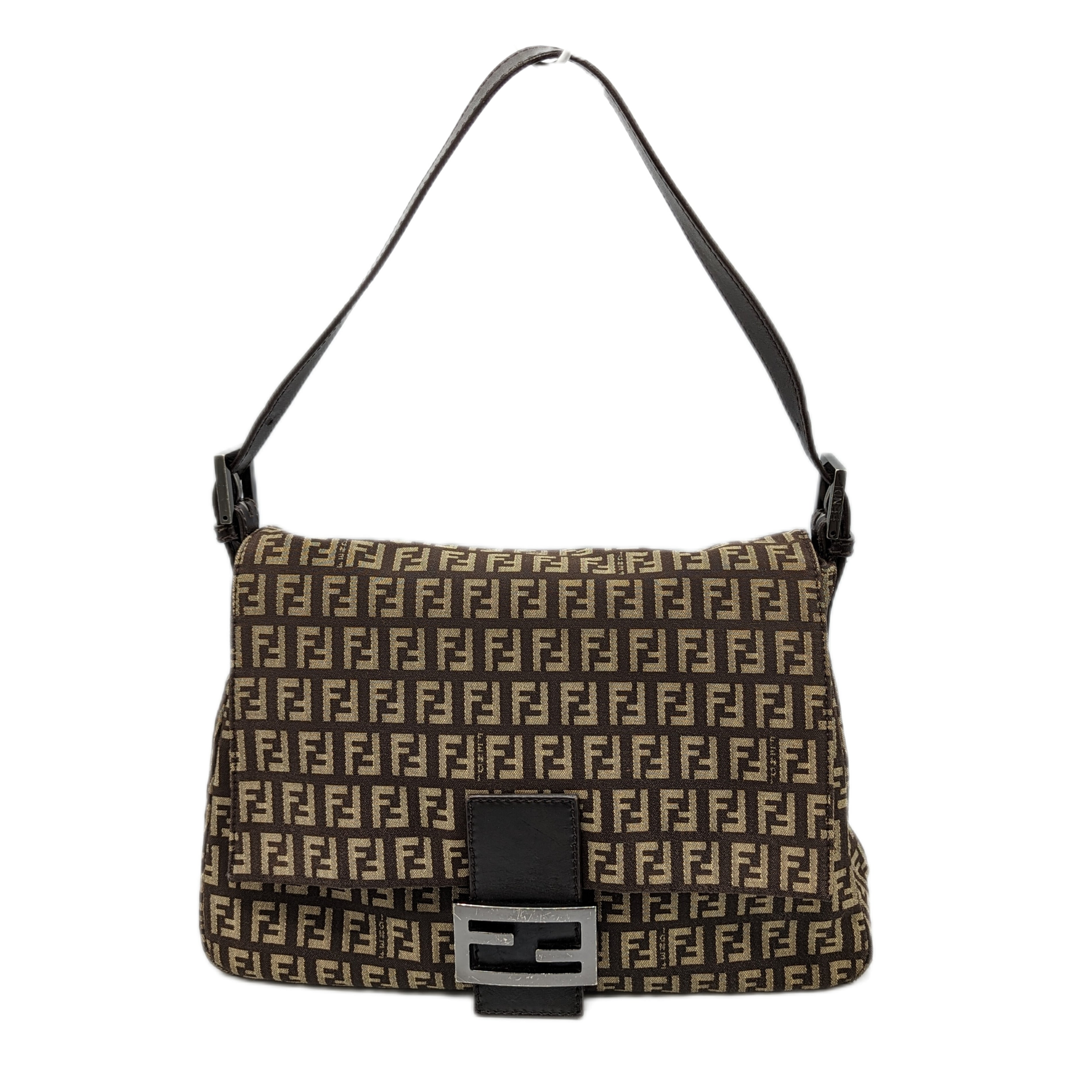 Fendi Brown/Beige Zucchino Mama Flap Bag