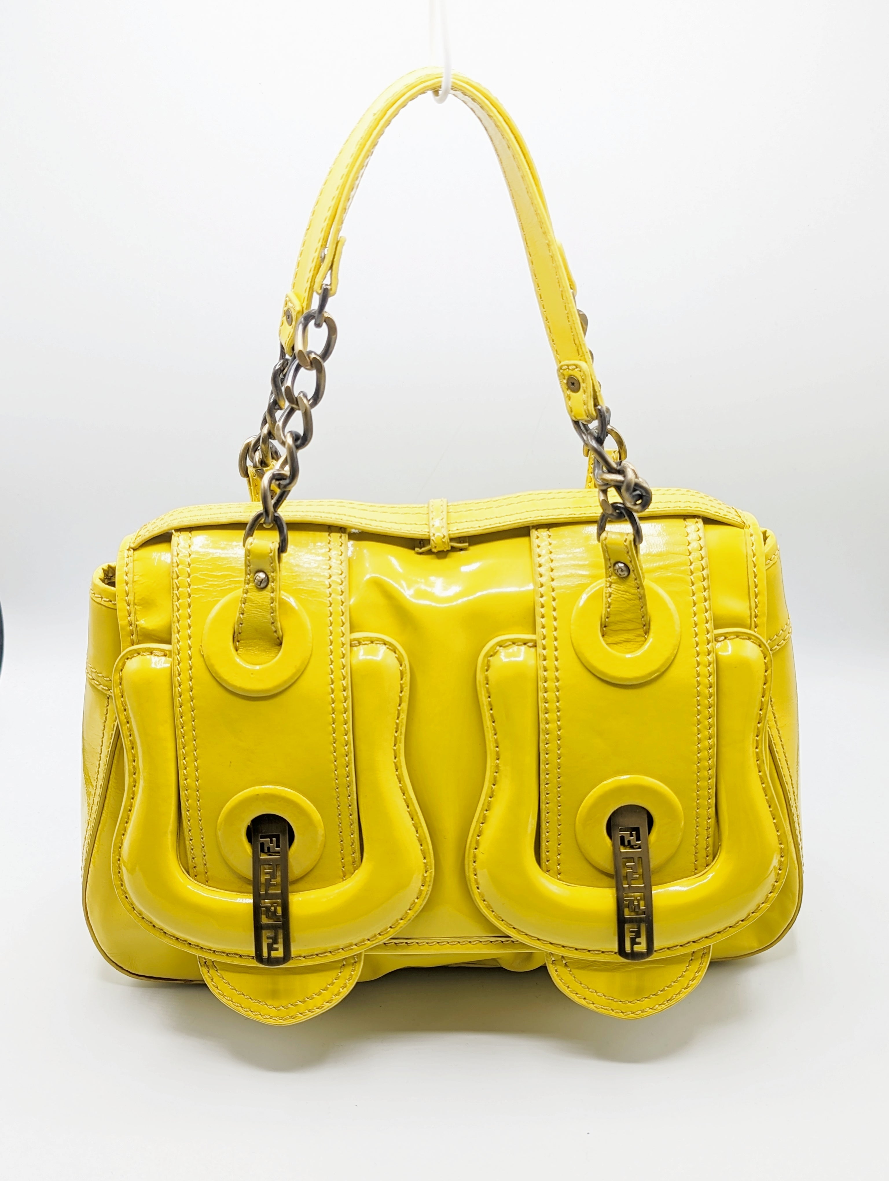 Fendi Marigold Yellow Patent B Bag