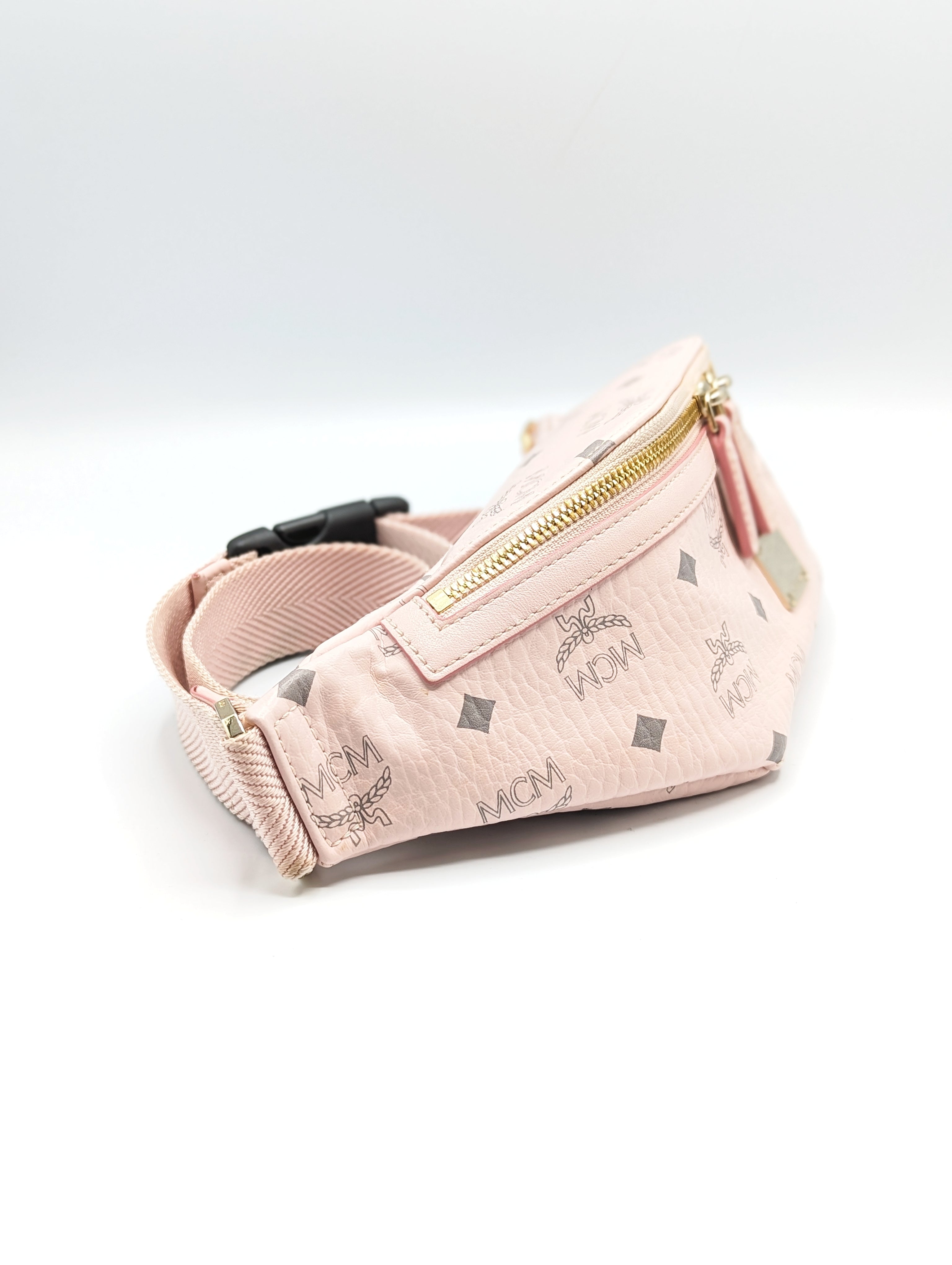 MCM Blush Pink Visetos Small Fursten Belt Bag