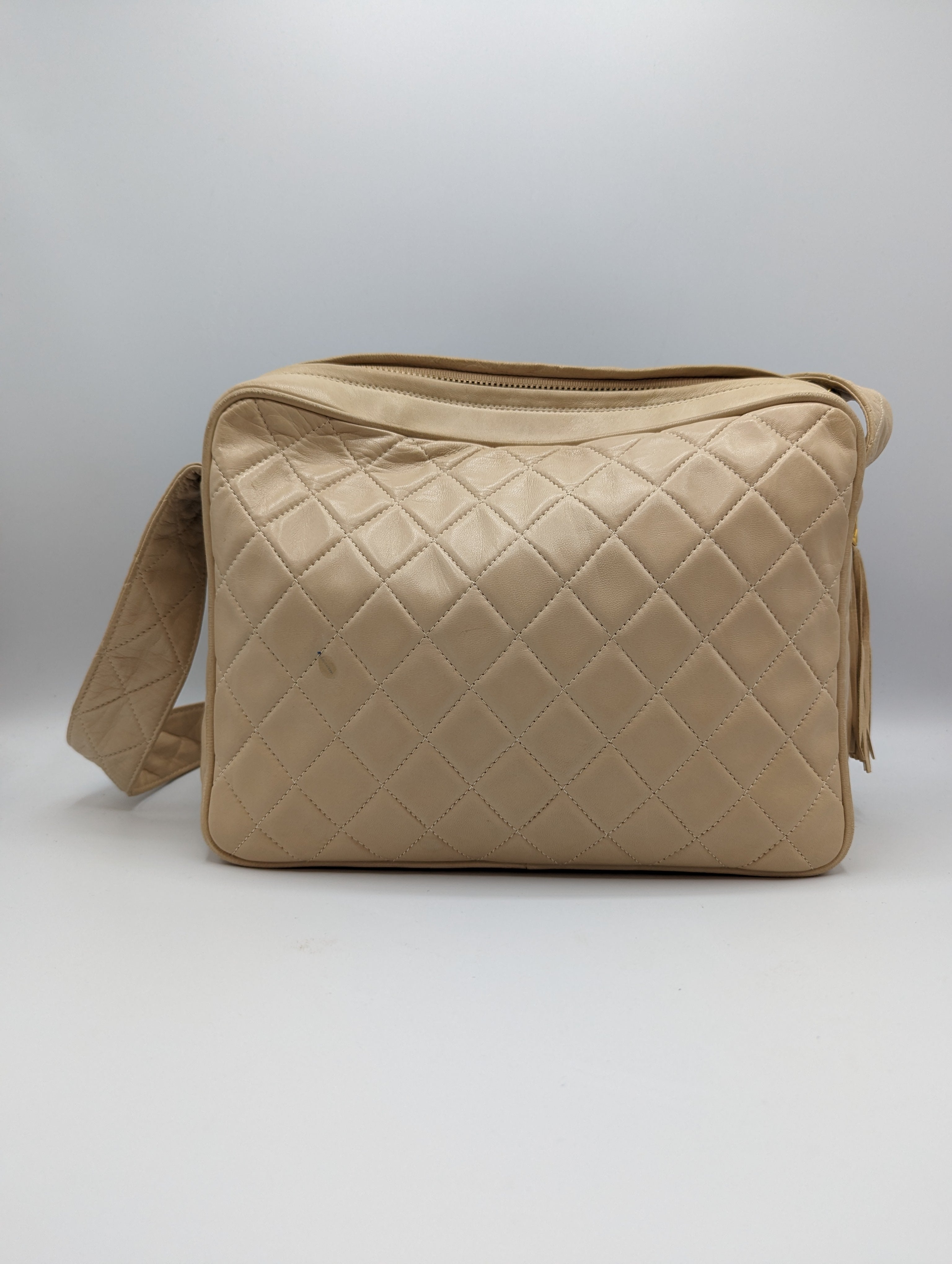 Chanel beige hot sale camera bag