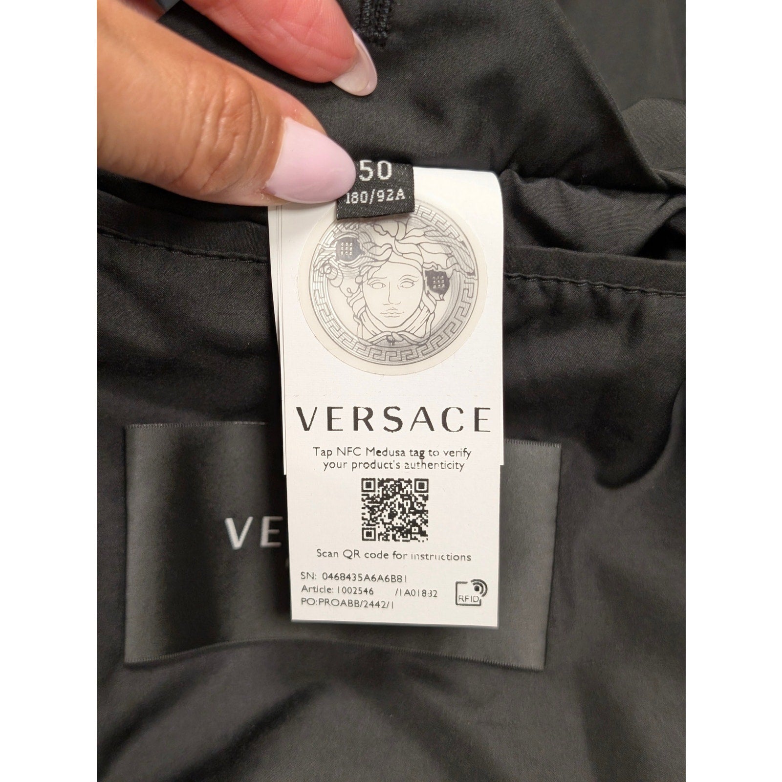 Versace Black Windbreak Bomber Leather Jacket Size Large