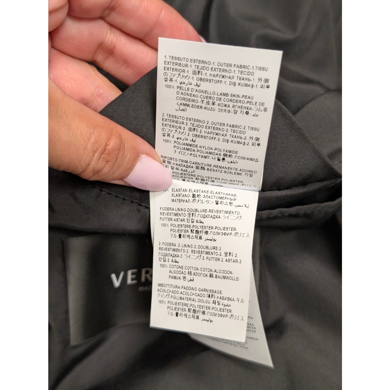 Versace Black Windbreak Bomber Leather Jacket Size Large