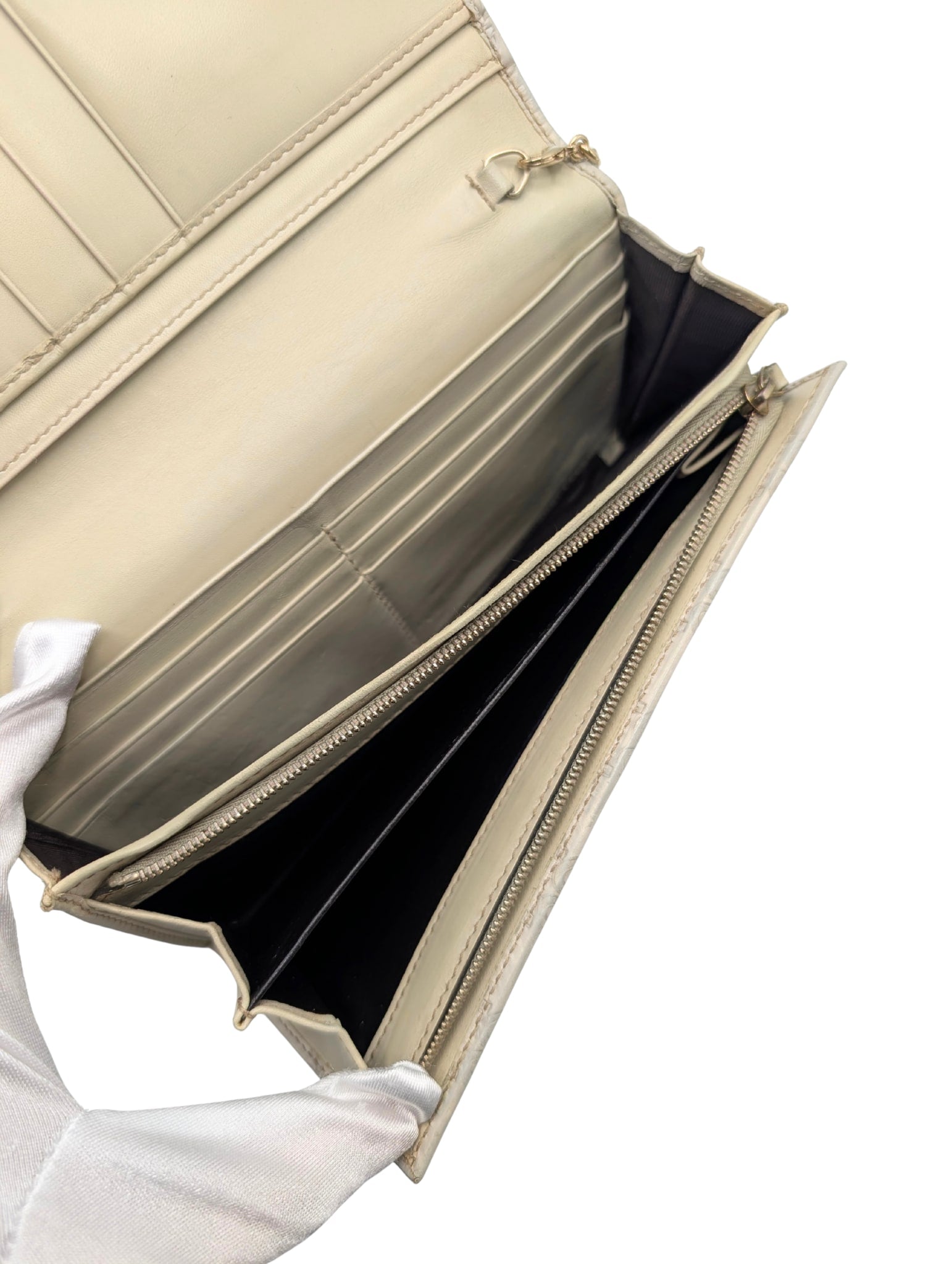 Gucci Beige Guccissima Wallet On Chain Shoulder Bag