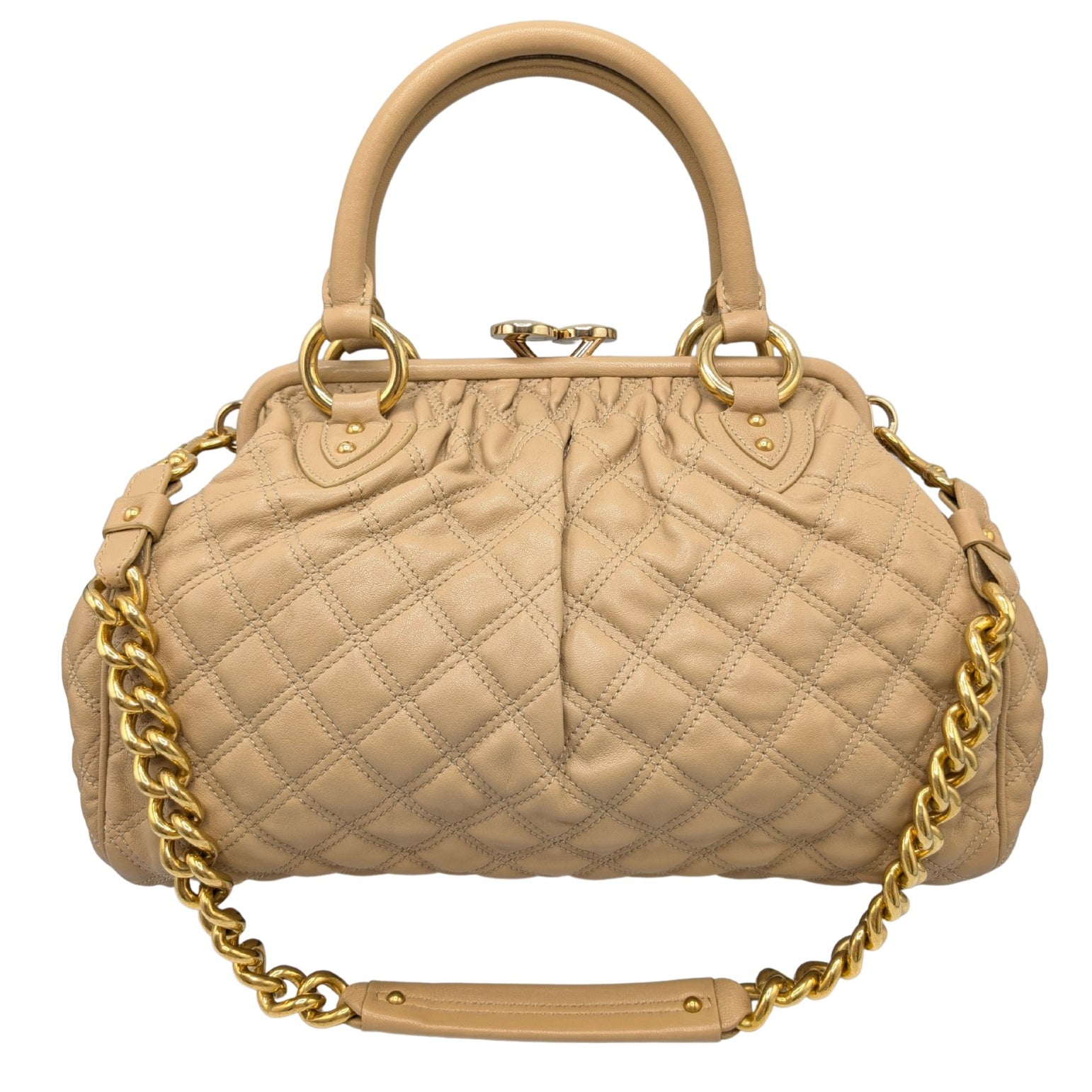 NWT Marc Jacobs Stam Beige Quilted Leather Chain Bag