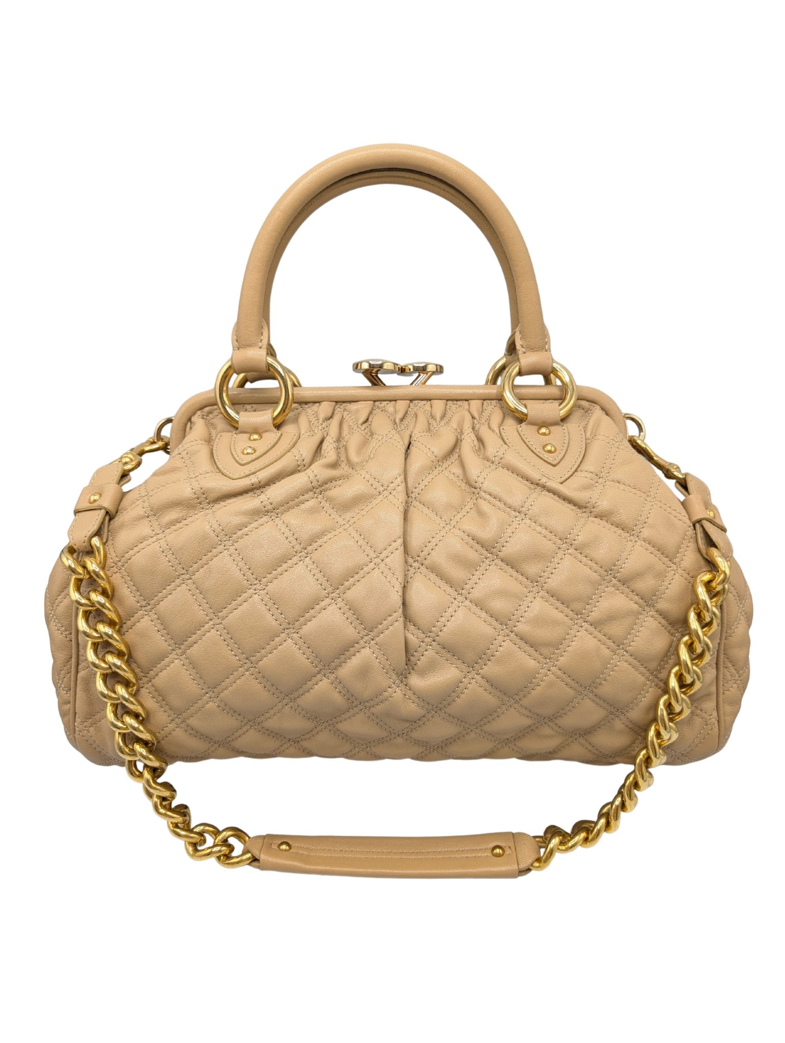 NWT Marc Jacobs Stam Beige Quilted Leather Chain Bag