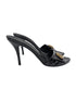 Gucci Black Patent Gold Hysteria Mule Sandals Size 7.5