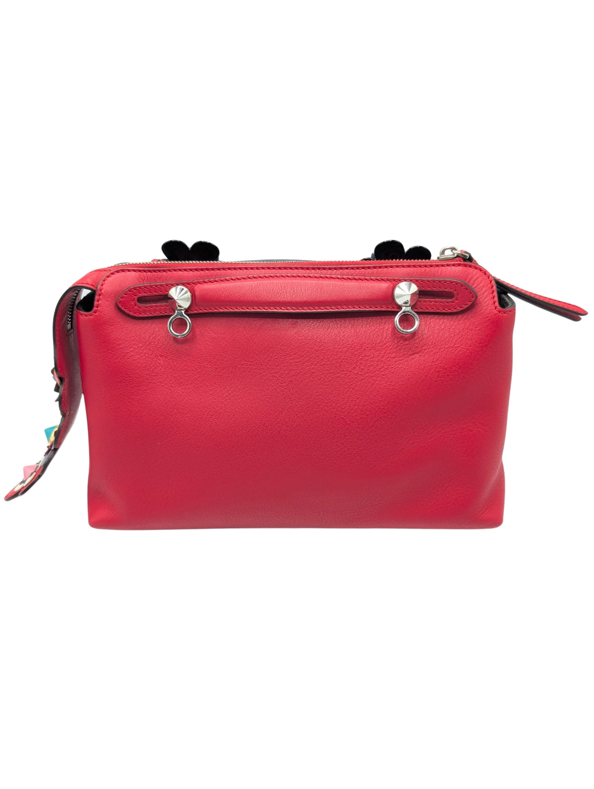 Fendi Red Leather Flowerland By The Way Shoulder Bag