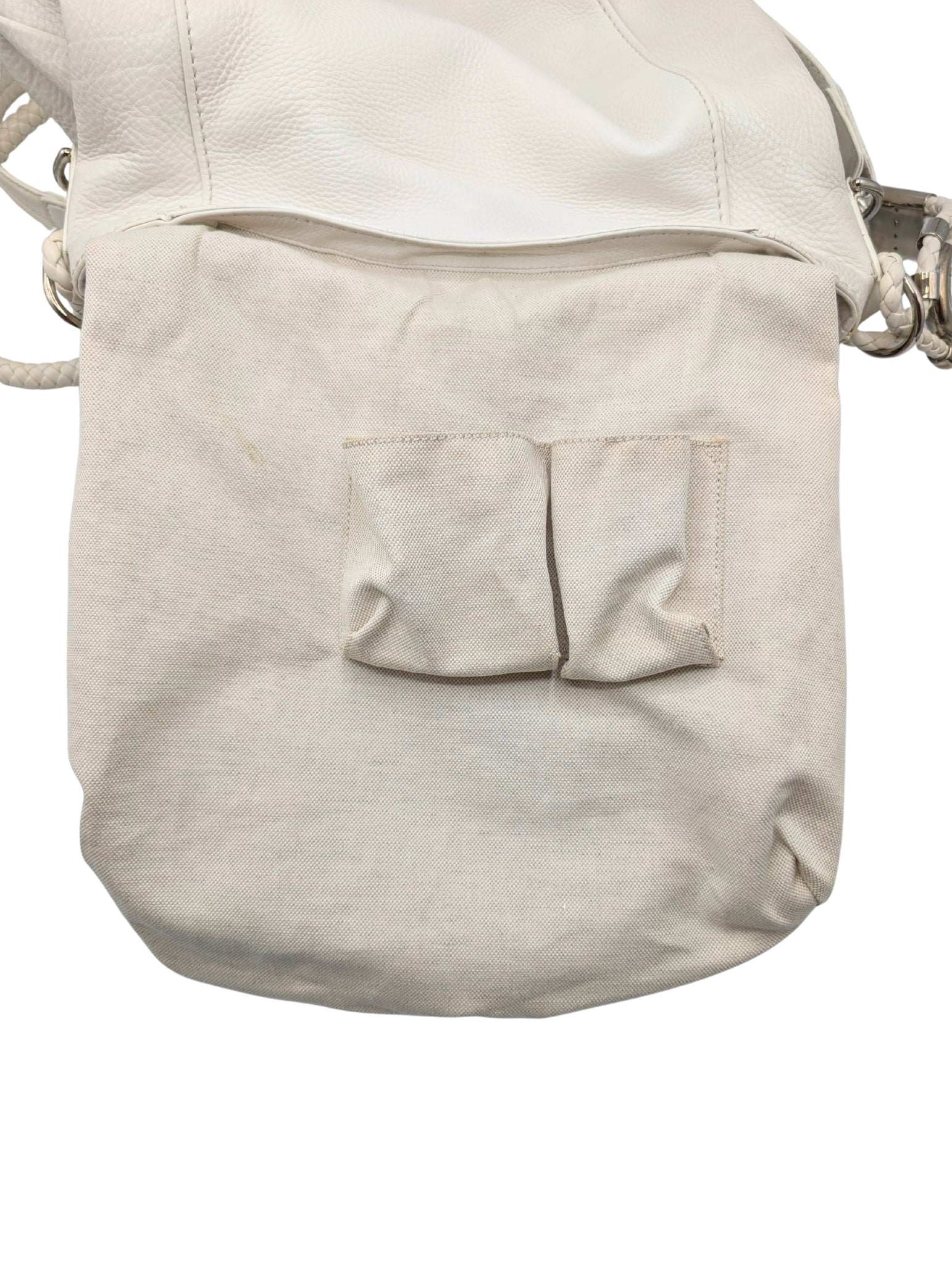 Gucci Spring 2010 Cream Leather Bamboo Braided Techno Horsebit Flap Shoulder Bag