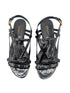 Louis Vuitton 2013 Black Patent LV Logo Crossing Sandals SIze 37