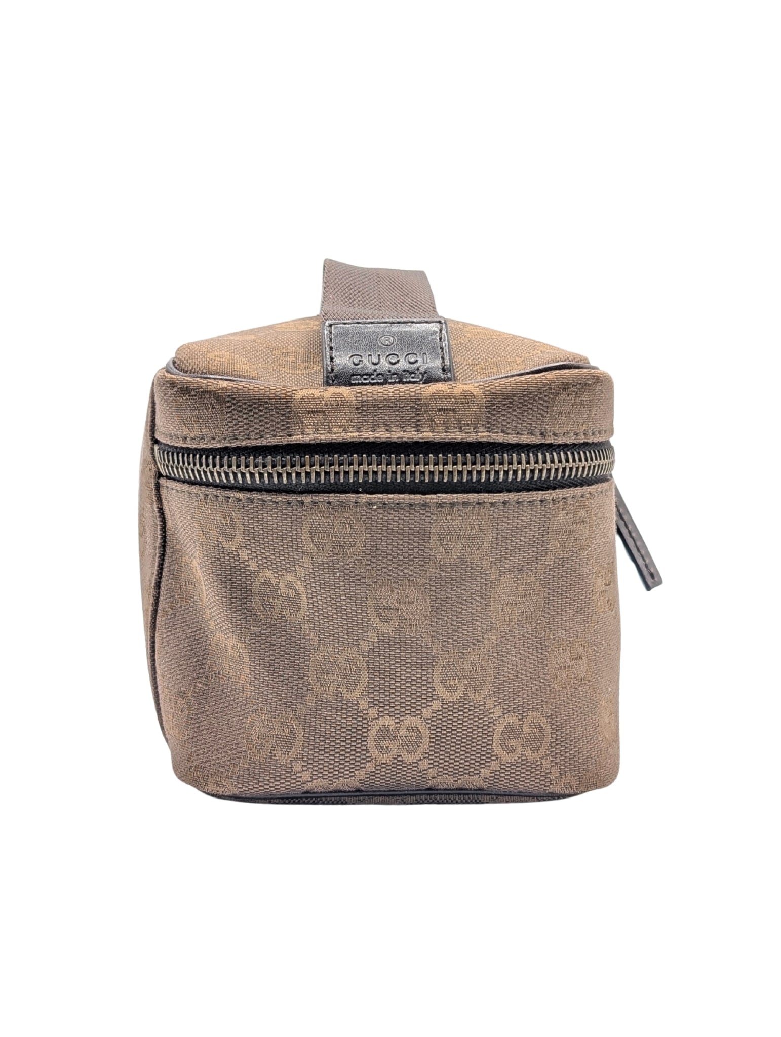 Gucci Brown Monogram Cosmetic Vanity Case