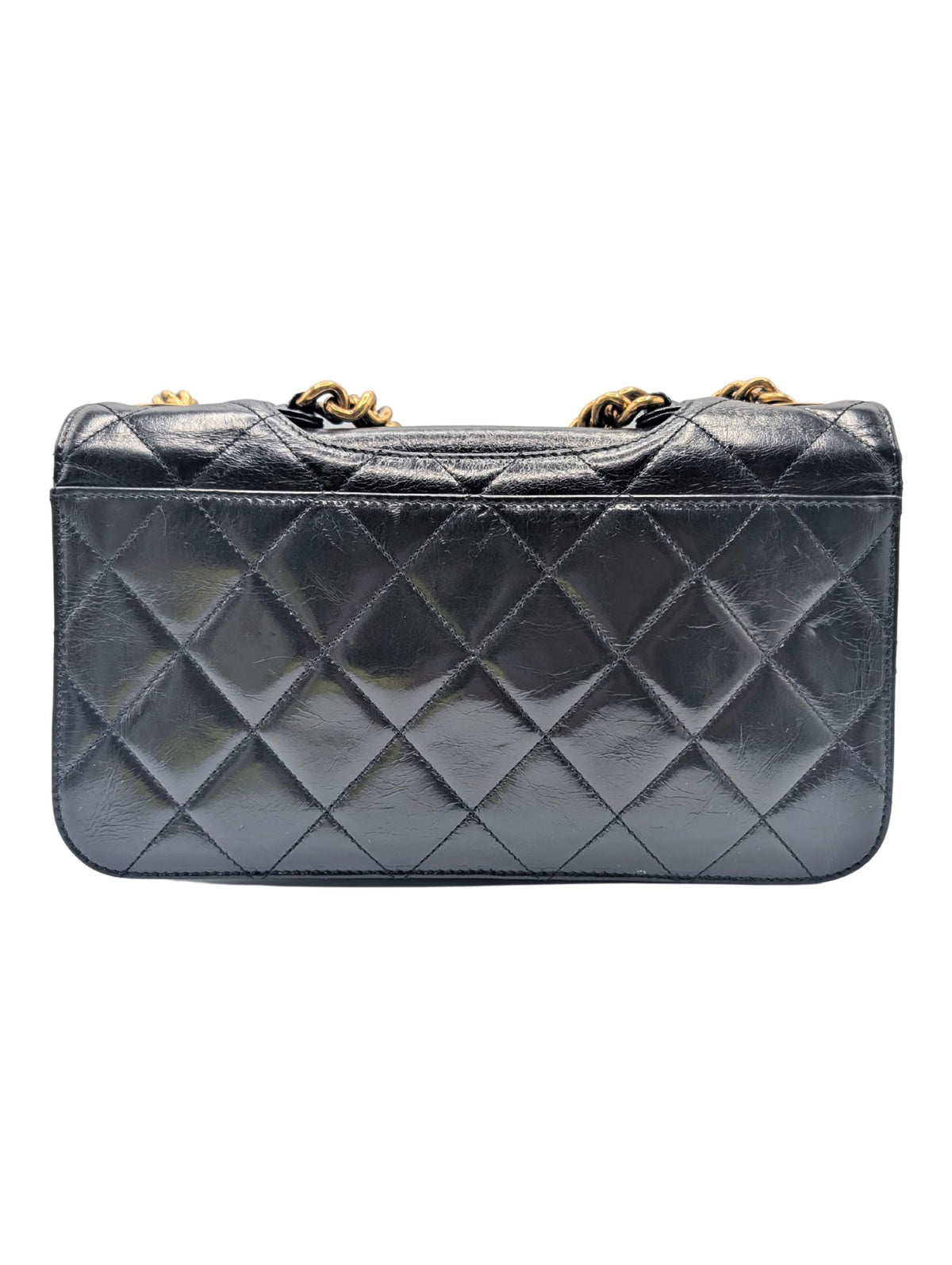 Chanel Black Quilted Glazed Calfskin Perfect Edge Medium Flap Bag