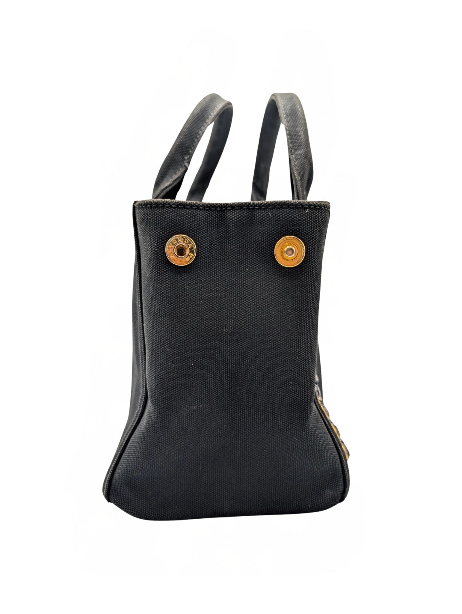 Prada Black Canapa Crystal Studded Tote