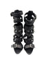 Giuseppe Zanotti Black Leather Coline Buckle Gladiator Heels 110 Size 38