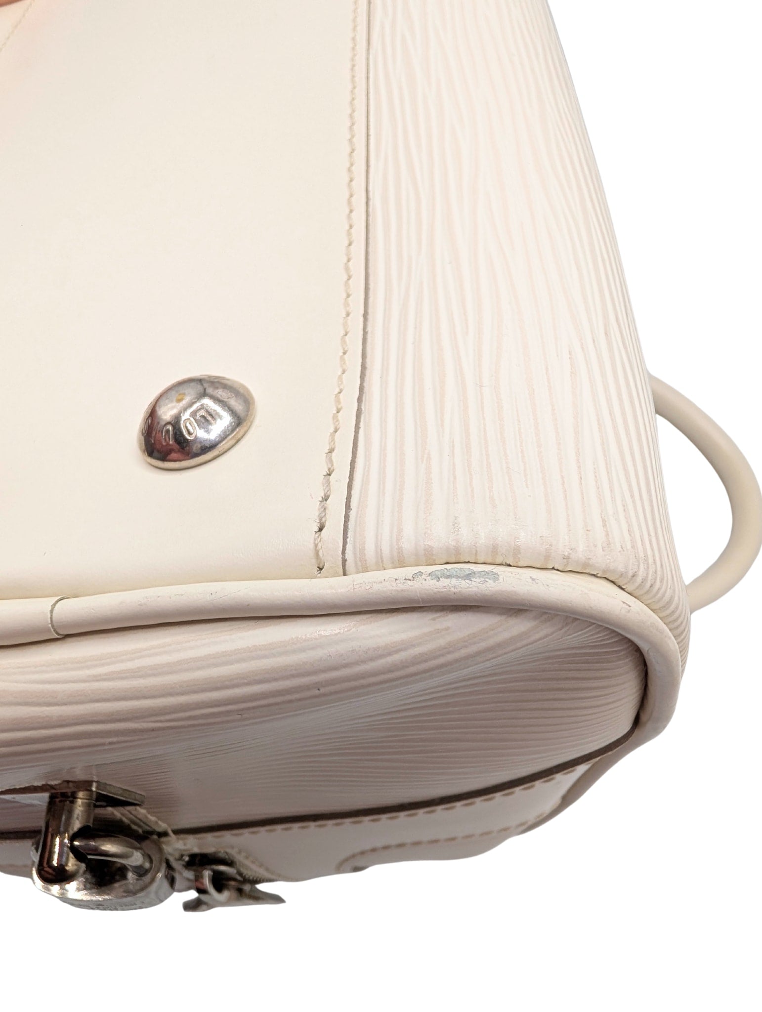 Louis Vuitton Cream Epi Leather Montaigne Bowler Handbag & Eugenie Wallet