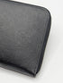 Prada Black Saffiano Travel Organizer Zip Wallet
