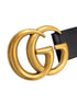 Gucci Black Leather GG Marmont Extra Wide Belt Size 85/34