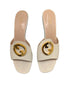 Gucci Cream Leather Blondie GG Mule Heels Size 38.5