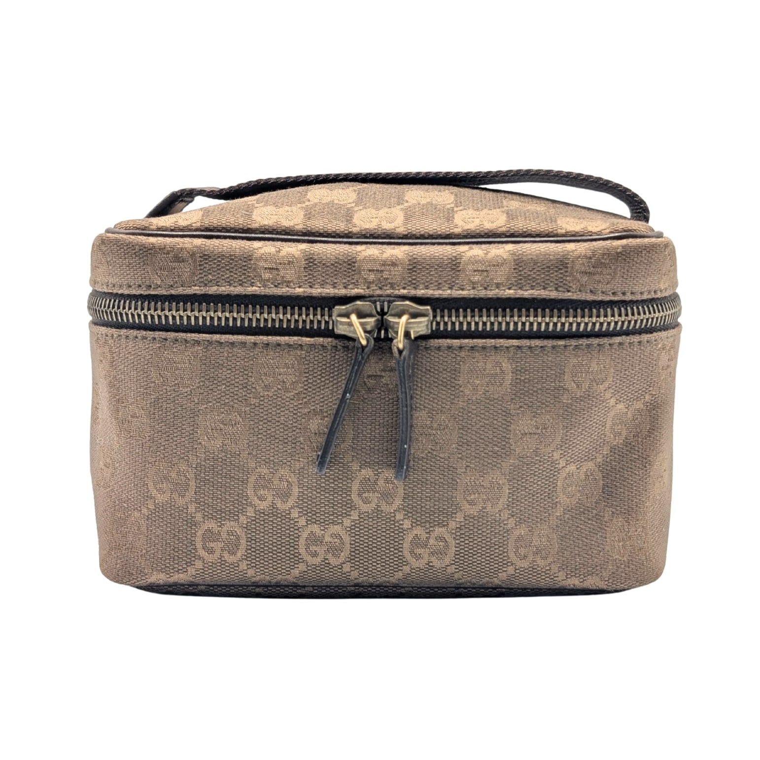 Gucci Brown Monogram Cosmetic Vanity Case