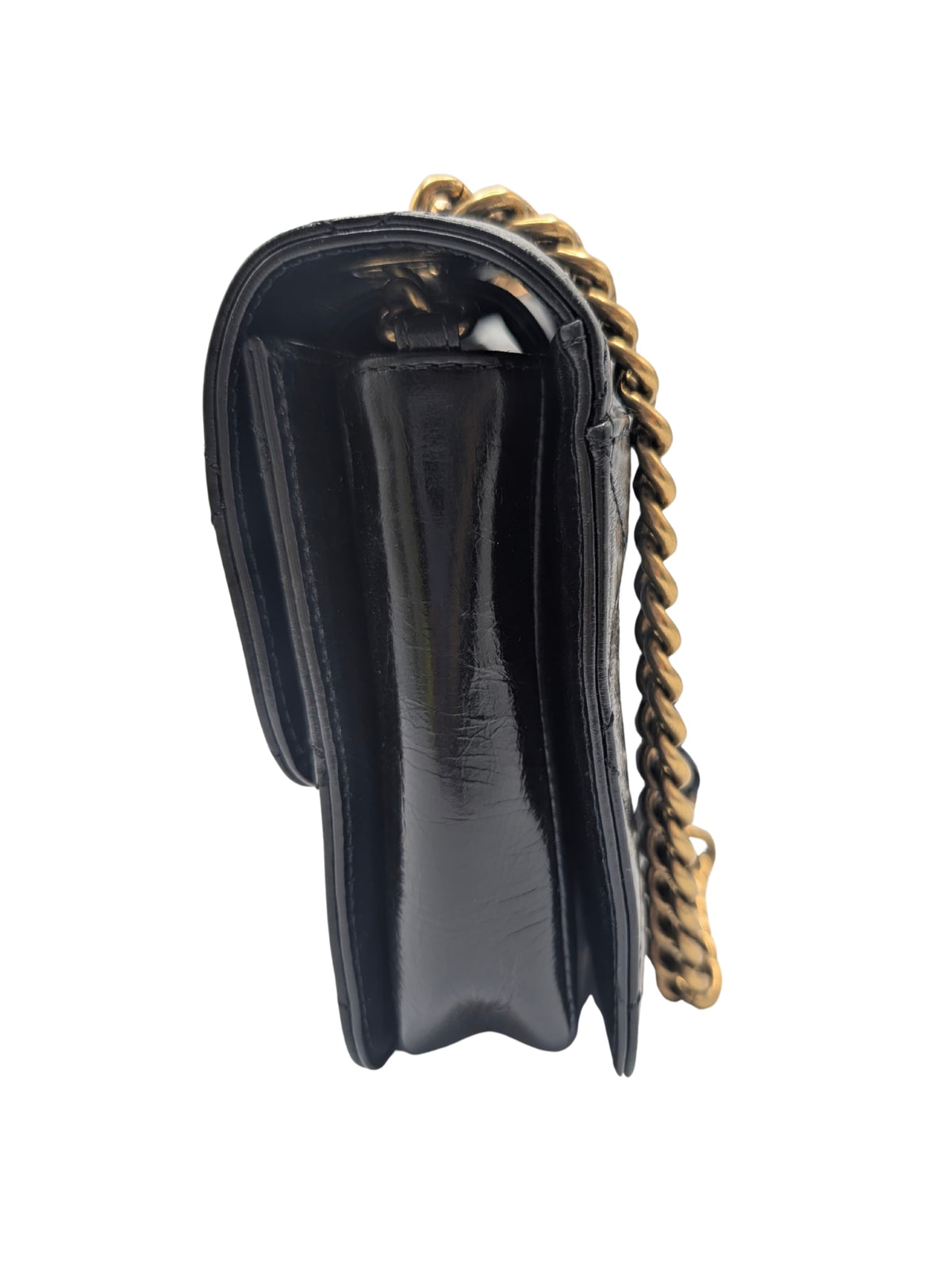 Chanel Black Quilted Glazed Calfskin Perfect Edge Medium Flap Bag