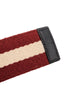Bally Red/White Stripe Web Belt Men Size 95/38
