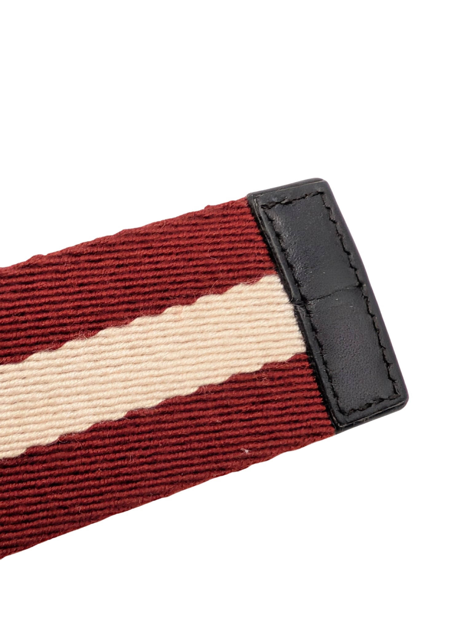 Bally Red/White Stripe Web Belt Men Size 95/38