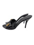 Gucci Black Patent Gold Hysteria Mule Sandals Size 7.5