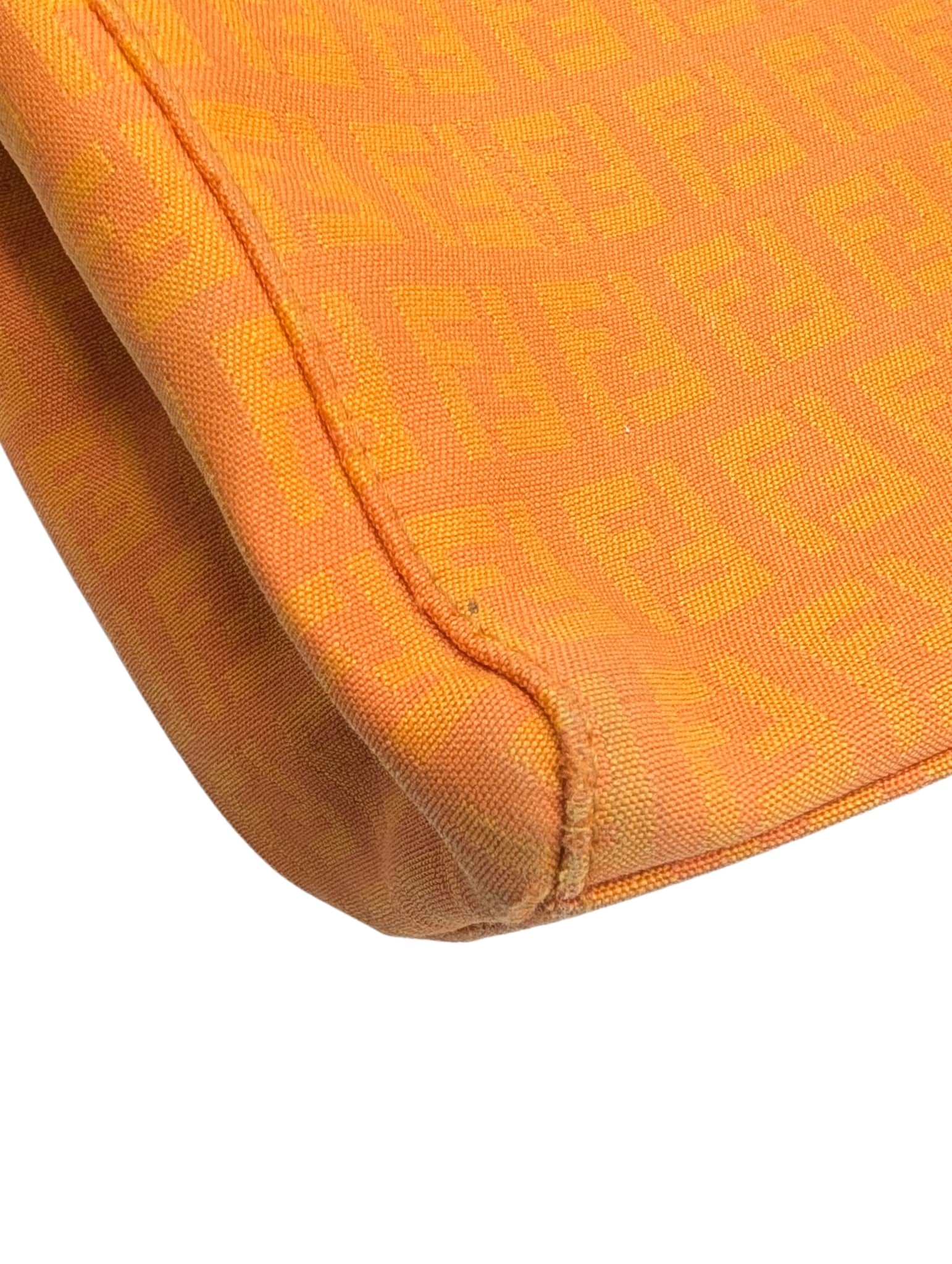 Fendi Orange Zucchino FF Canvas Leather Tote
