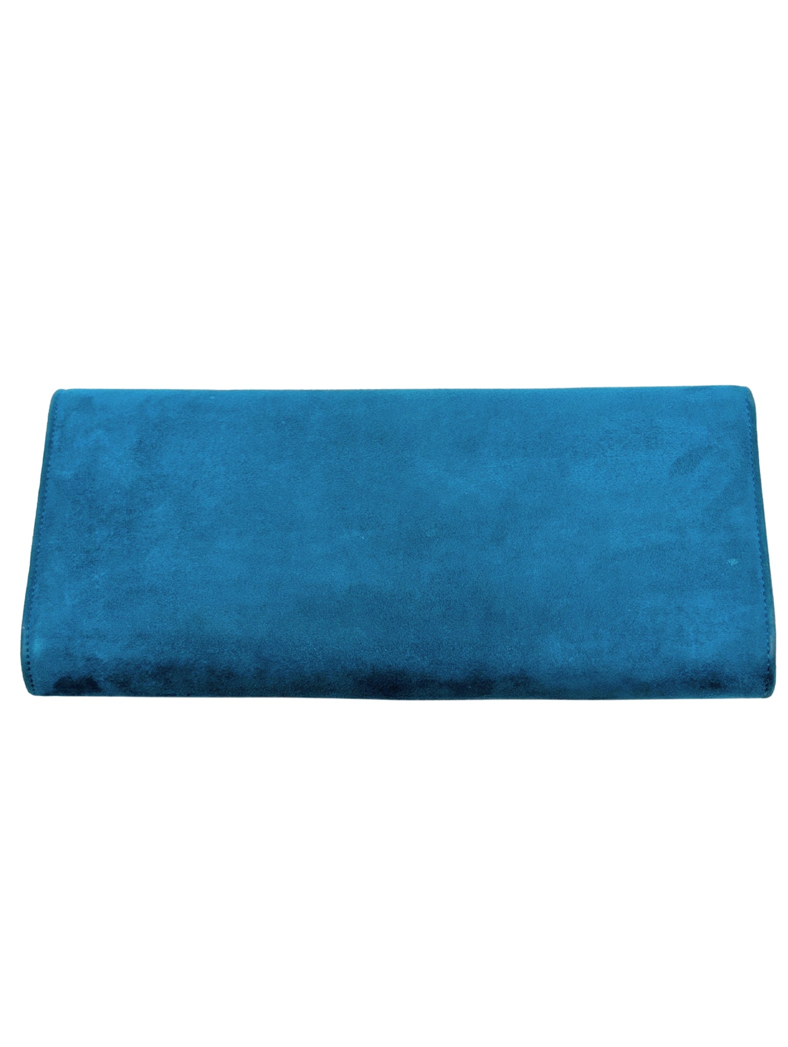 Gucci Broadway Teal Suede Swarovski Crystal Clutch