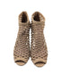 Gucci Beige Suede Woven Caged Eline Ankle Booties Size 37