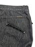 Voyage Passion Black Denim Velvet Lace Patchwork Low Rise Jeans Size 10
