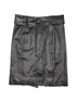 Gucci Black Leather Interlocking GG Belt Knee Length Skirt Size 38