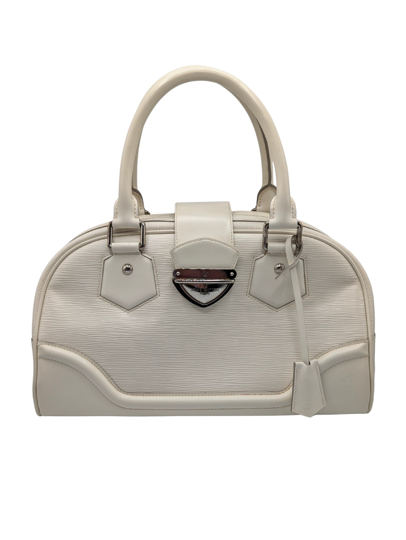 Louis Vuitton Cream Epi Leather Montaigne Bowler Handbag & Eugenie Wallet