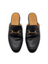 Gucci Black Leather Princetown Horsebit Mules Size 36.5
