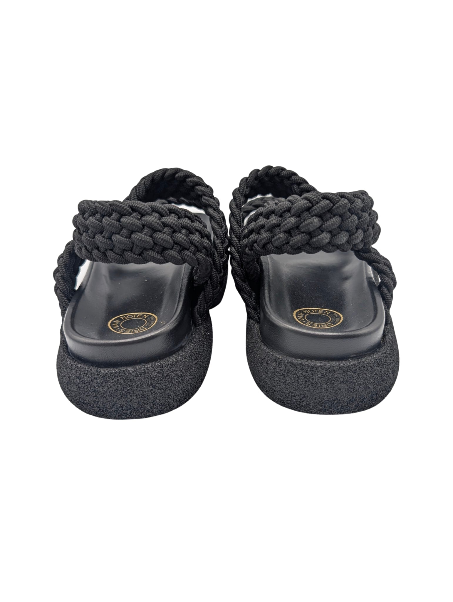 Dries Van Noten Black Braided Platform Sandals Size 37.5