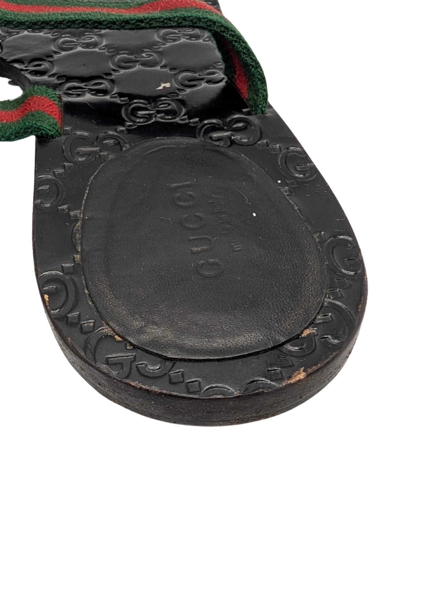 Gucci Kika Black Guccissima Web GG Thong Sandals Size 40