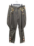 Dolce & Gabbana Spring 2017 Olive Green Charm Chain Embellished Jodhpur Harem Pants Size 28