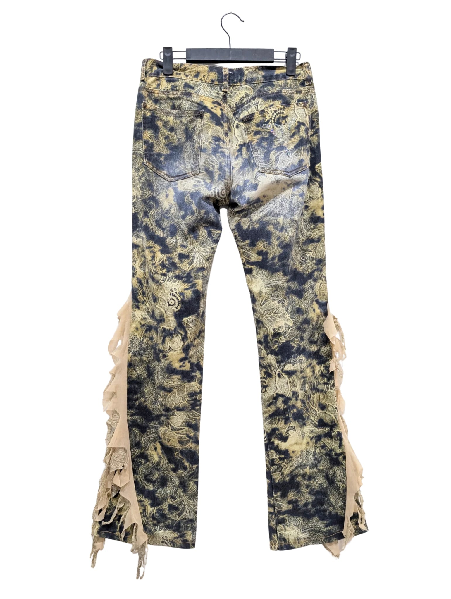 Voyage Passion Cream Denim Lace Fringe Mid RIse Jeans Size 29
