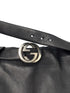 Gucci Black Leather Interlocking GG Belt Knee Length Skirt Size 38