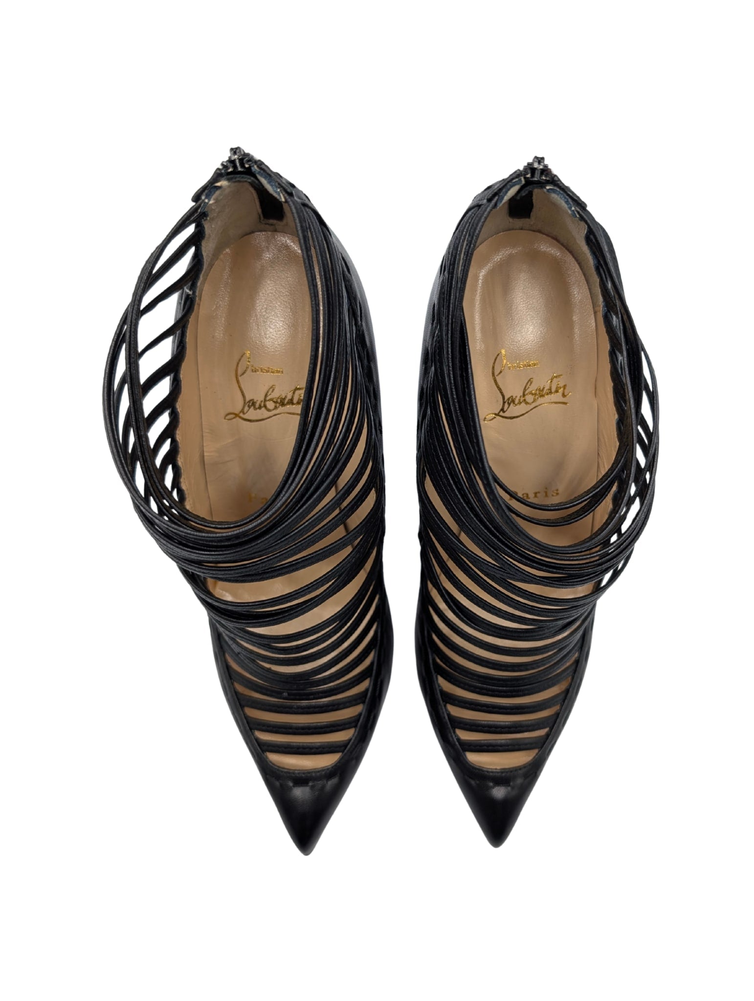 Christian Louboutin Black Leather Gortik Pumps Booties Size 38
