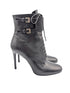 Prada Black Leather Double Buckle Ankle Booties Size