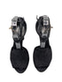 Hermes Black Suede Nina D'Orsay Kelly Lock Heels Size 36
