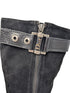 Christian Dior Black Suede Zipper Knee High Boots Y2K Galliano Size 38