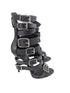 Giuseppe Zanotti Black Leather Coline Buckle Gladiator Heels 110 Size 38