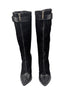 Christian Dior Black Suede Zipper Knee High Boots Y2K Galliano Size 38